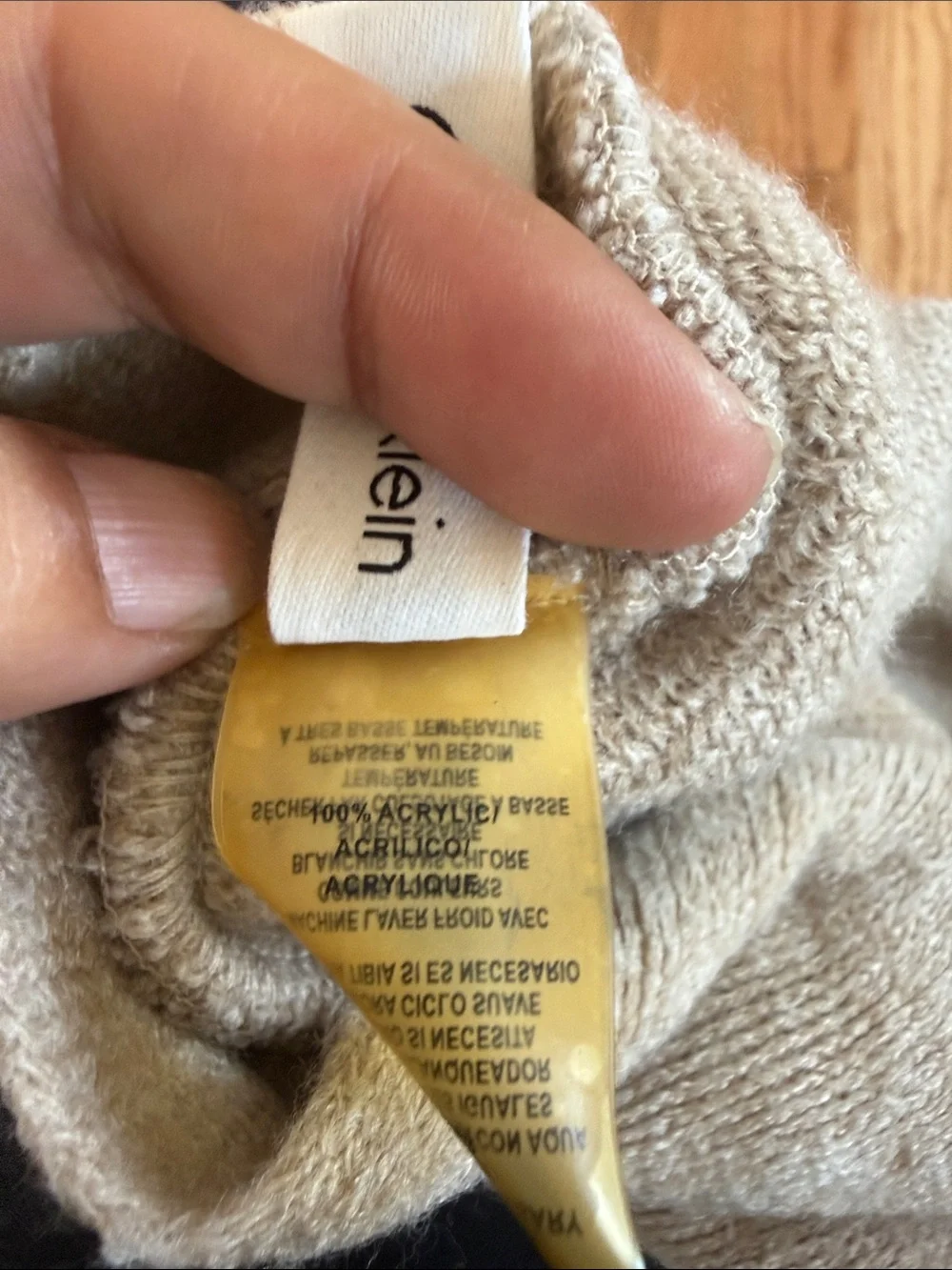 Calvin Klein infinty knit scarf taupe
